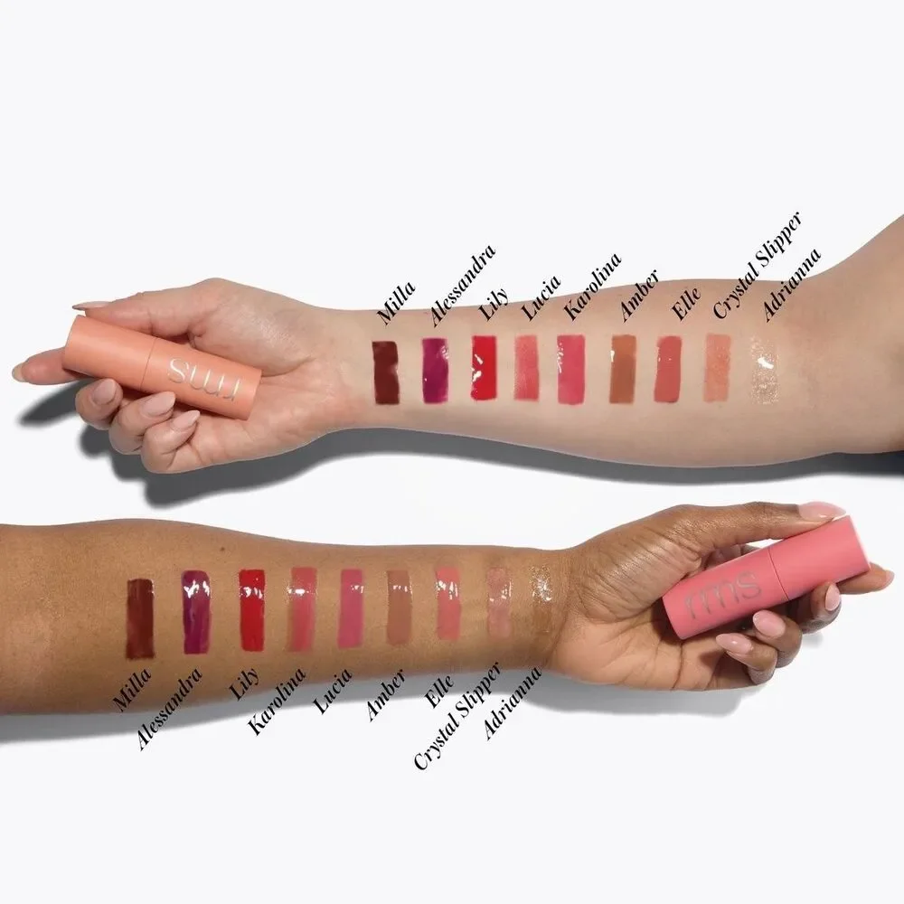 RMS Beauty Legendary Lip Oil Duo Lily & Adriana Full Size NEW Red/Clear Gloss
